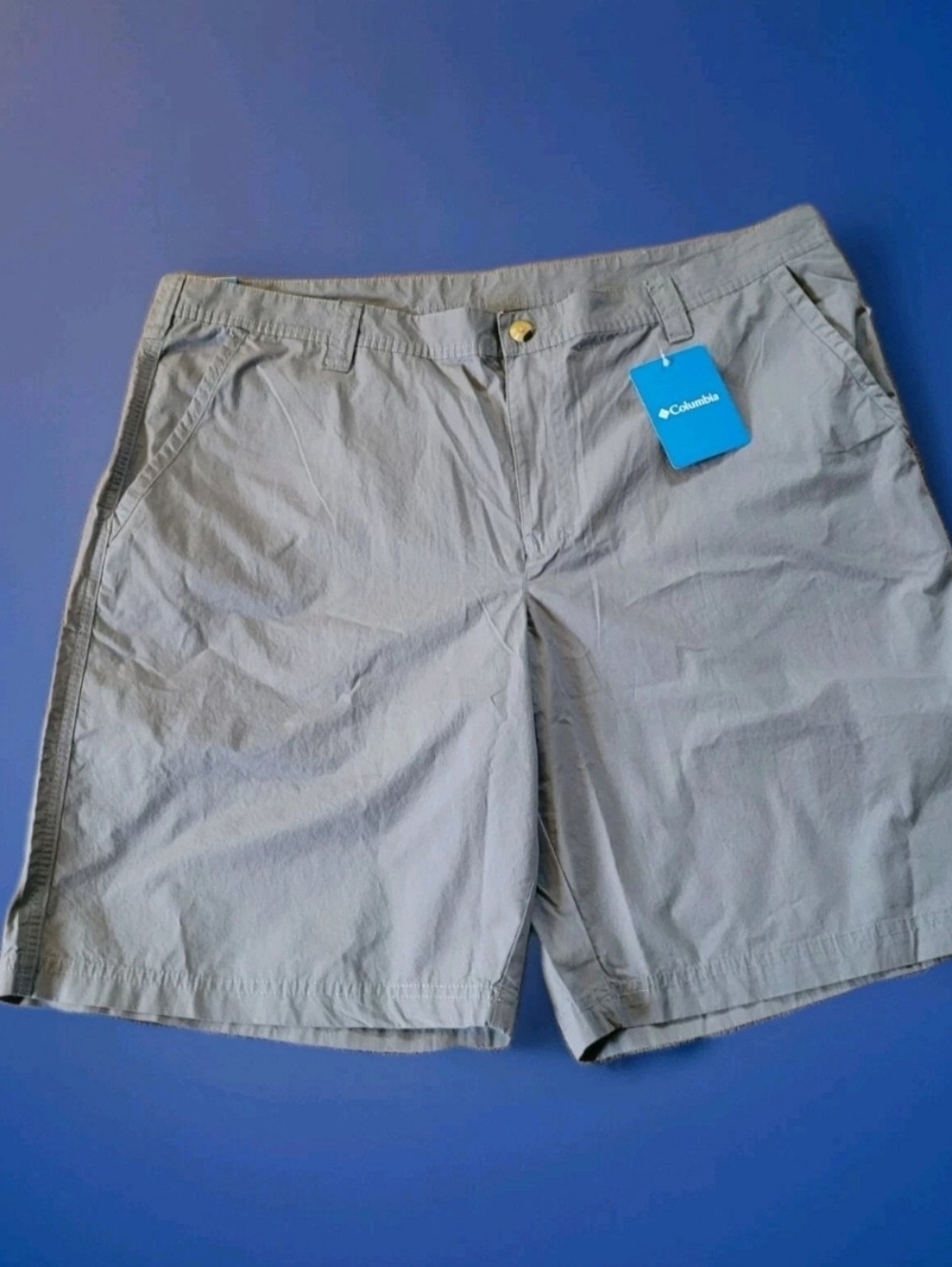Columbia Mens Size 40 Shorts Gray 10" Inseam Chino Breathable Golf Performance